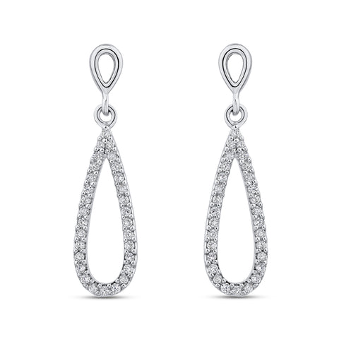 KATARINA 1/3 cttw Diamond Teardrop Dangle Earrings