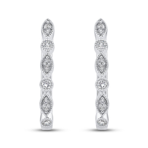 KATARINA 1/4 cttw Diamond Huggie Earrings