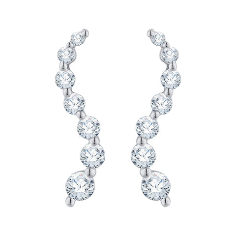 KATARINA Graduated Diamond Drop Journey Earrings (1 cttw)