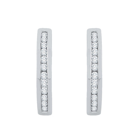 KATARINA Channel Set Diamond Huggie Earrings (1/4 cttw)