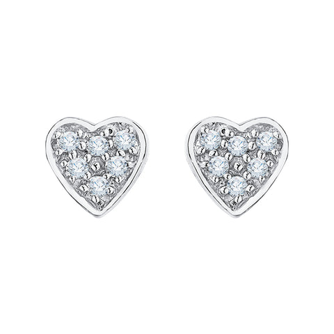 KATARINA Diamond Heart Cluster Earrings (1/8 cttw)