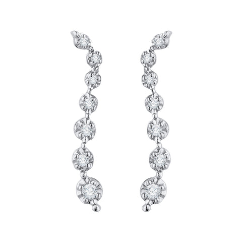 KATARINA Graduated Diamond Drop Journey Earrings (1/6 cttw)
