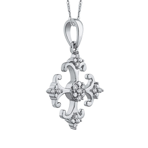 KATARINA Prong Set Diamond Fashion Pendant Necklace (1/10 cttw)