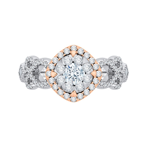 KATARINA Diamond Halo Bridal Engagement Wedding Ring Set (7/8 cttw)