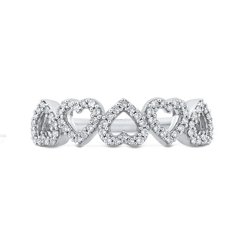 KATARINA 1/4 cttw Multi Heart Diamond Ring
