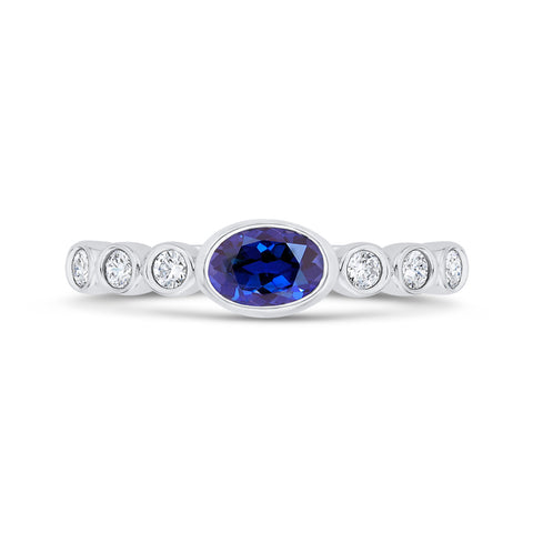 KATARINA 7/8 cttw Diamond and Sapphire Fashion Ring