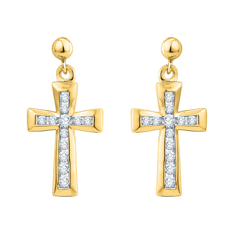 KATARINA Diamond Cross Earrings (1/3 cttw)