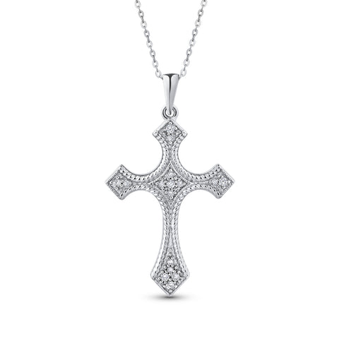 KATARINA Diamond Cross Pendant Necklace (1/6 cttw)