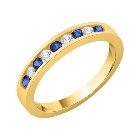 KATARINA Sapphire and Diamond Wedding Band (3/8 cttw)