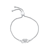 KATARINA Heart Shaped Infinity Diamond Tennis Bracelet in 10K White Gold JK I1-I2 (1/20 cttw)