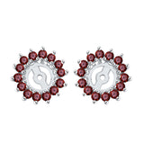 14K White Gold~Garnet