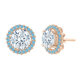 14K Rose Gold~Blue Topaz, 10K Rose Gold~Blue Topaz