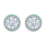 14K Rose Gold~Blue Topaz, 10K Rose Gold~Blue Topaz