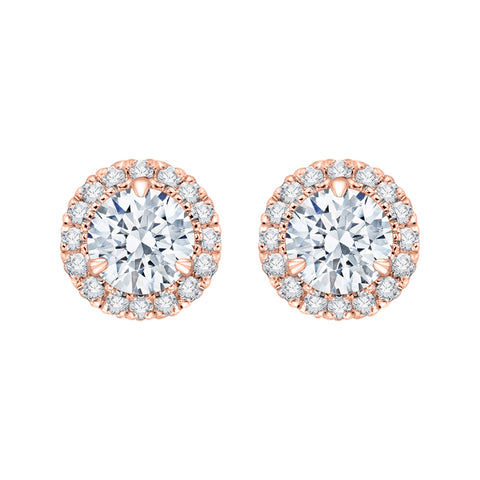 KATARINA 1 1/5 cttw Lab Grown Diamond Halo Earrings in 14k Gold