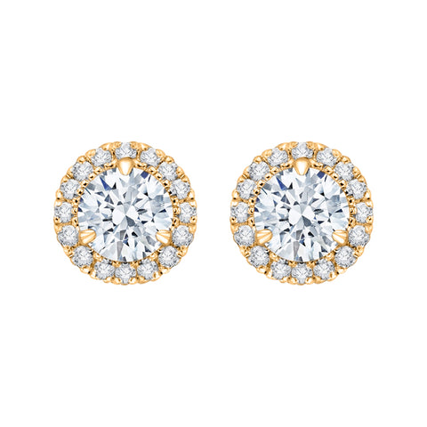 KATARINA 1 1/5 cttw Lab Grown Diamond Halo Earrings in 14k Gold