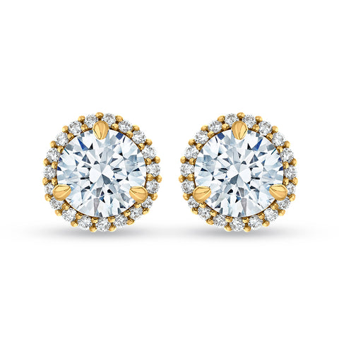 KATARINA 2 1/5 cttw Lab Grown Diamond Halo Earrings in 14k Gold