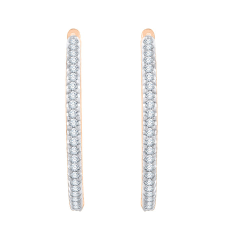 KATARINA 1 1/4 cttw Lab Grown Diamond Huggie Hoop Earrings in 14k Gold