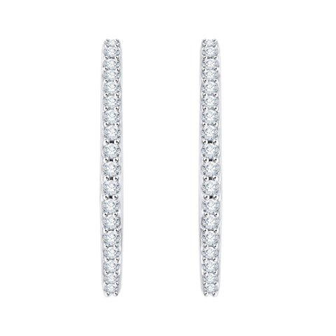 KATARINA 1 cttw Lab Grown Diamond Huggie Hoop Earrings in 14k Gold