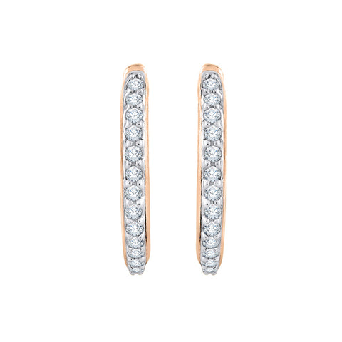 KATARINA 1/2 cttw Lab Grown Diamond Huggie Hoop Earrings in 14k Gold