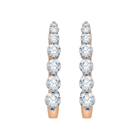 KATARINA Lab Grown Graduated Diamond Huggie Earrings in 14k Gold
