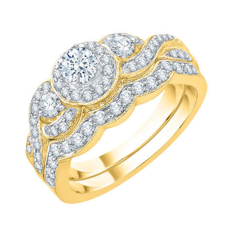 KATARINA 1 cttw Lab Grown Diamond Bridal Ring in 14K Gold