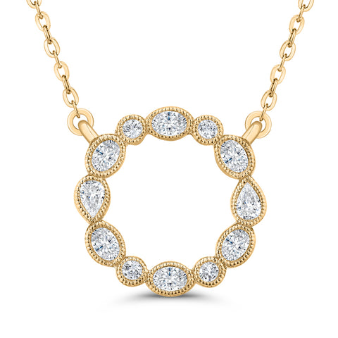 KATARINA 1 1/2 cttw Lab Grown 3 Diamond Engagement Ring in 14K Gold