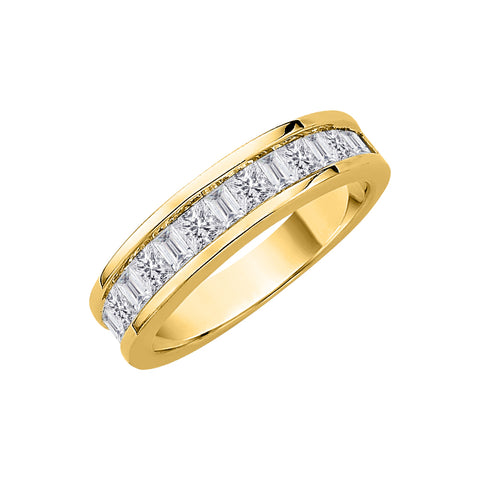 KATARINA Princess and Baguette Cut Diamond Wedding Band (3/4 cttw, J-K, SI2-I1)
