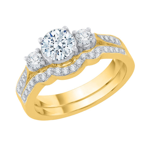 KATARINA 1 1/6 cttw Diamond Bridal Set