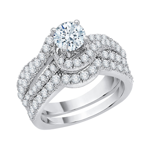 KATARINA 1 3/4 cttw Diamond Solitaire Bridal Set