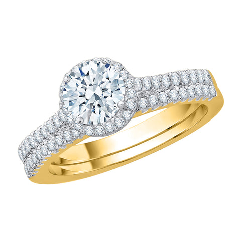 KATARINA 1 cttw Diamond Halo Bridal Set