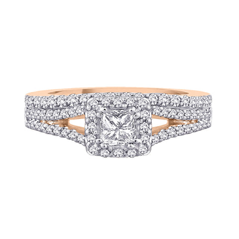 KATARINA 2 cttw Round and Princess Cut Diamond Bridal Set