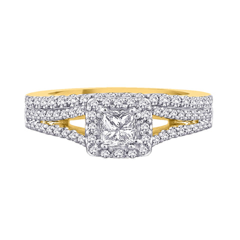 KATARINA 2 cttw Round and Princess Cut Diamond Bridal Set