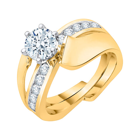 KATARINA 1 3/8 cttw Diamond Solitaire Bypass Bridal Set