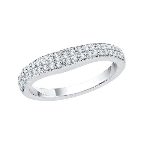 KATARINA Diamond Twin Row Milgrain Edged Wedding Band (1/4 cttw)