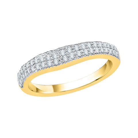 KATARINA Diamond Twin Row Milgrain Edged Wedding Band (1/4 cttw)