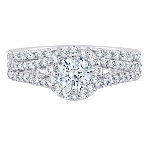 KATARINA Diamond Euro Style Split Shank Halo Bridal Set (1 cttw, J-K, SI2-I1)