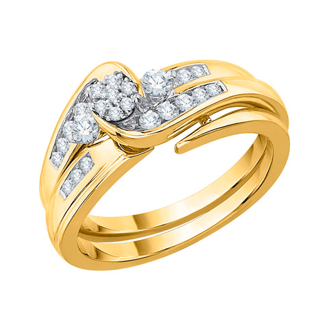 KATARINA Diamond Cluster Bypass Bridal Set (1/3 cttw, J-K, SI2-I1)