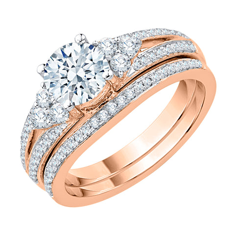 KATARINA Diamond Prong Set Split Shank Bridal Set (1 1/2 cttw, J-K, SI2-I1)