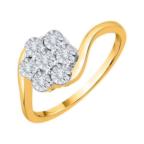 KATARINA Diamond Bypass Cluster Ring (1/10 cttw, J-K, SI2-I1)