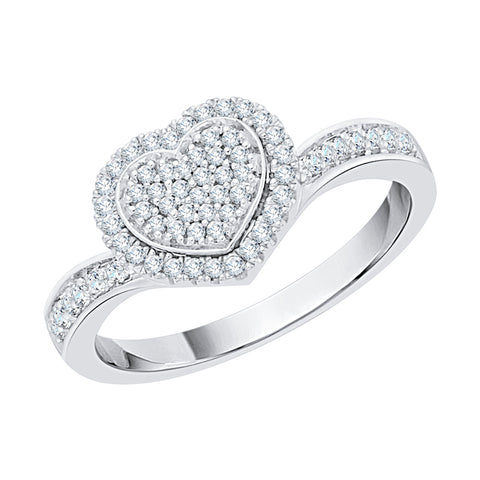 KATARINA Diamond Cluster Heart Ring (1/4 cttw, J-K, SI2-I1)