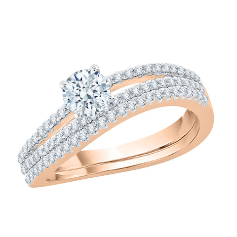 KATARINA Diamond Curved Split Shank Solitaire Bridal Set (3/4 cttw, J-K, SI2-I1)
