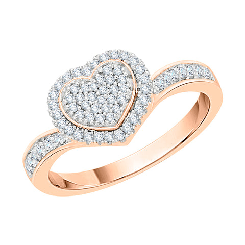 KATARINA Diamond Curved Cluster Heart Ring (1/4 cttw, J-K, SI2-I1)