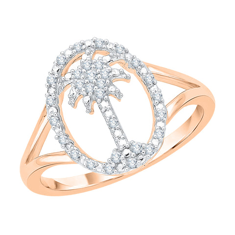 KATARINA 1/8 cttw Diamond Split Shank Palm Tree Ring