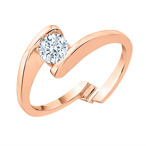 KATARINA 3/8 cttw Diamond Bypass Solitaire Promise Ring