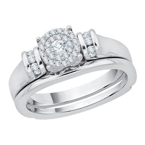 KATARINA 1/3 cttw Diamond Double Halo Bridal Set
