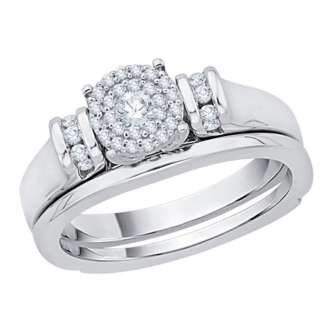 KATARINA 1/3 cttw Diamond Halo Bridal Set