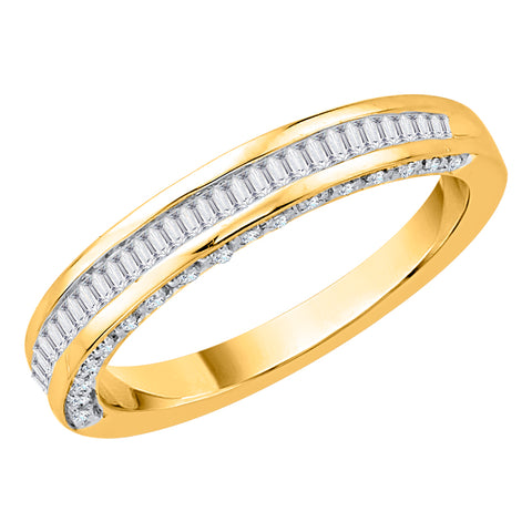 KATARINA 3/8 cttw Baguette Cut and Round Diamond Wedding Band