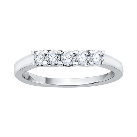 KATARINA 1/3 cttw Diamond Five Stone Wedding Band