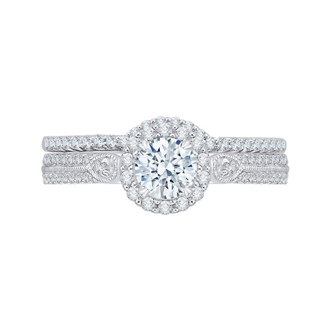 KATARINA 7/8 cttw Diamond Halo Bridal Set
