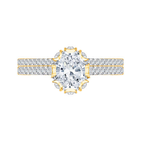 KATARINA 1 7/8 cttw Oval Cut and Round Diamond Bridal Set
